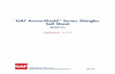 GAF ArmorShield Series Shingles Sell Sheet · Sell Sheet (RESIR101) BEFORE YOU BUY ANOTHER IR SHINGLE MAKE SURE IT’S SBS MODIFIED HALT! ... ball impact classes.This was most noticeable