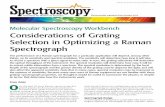 Molecular Spectroscopy Workbench Considerations of Grating ... · Considerations of Grating Selection in Optimizing a Raman Spectrograph Molecular Spectroscopy Workbench O ver the