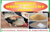 MAKING OWN POULTRY FEEDS - Famunera · vitamin supplements. The quantity of feed, and the nutritional requirements of the feed, depend on the weight and age of the poultry, their