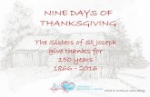NINE DAYS OF THANKSGIVING€¦ · NINE DAYS OF THANKSGIVING The Sisters of St Joseph give thanks for 150 years 1866 - 2016 Click to continue when ready