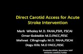 Direct Carotid Access for Acute Stroke Intervention€¦ · 5 or 6 fr sheath to Internal carotid Alll interventional procedures are done through the sheath. Puncture with 21g needle