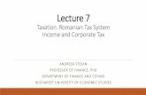 Taxation. Romanian Tax System Income and Corporate TaxEN)LI_C7.pdf · taxation are entitled to personal deductions, which vary according to gross monthly income and number of dependents
