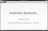 Small Data: Big Results… - STM · Rackspace Software Workstream Darwin Infrastructure Reporting Category Darwin Data Management End user Admin Hardware IET web Sites IT Admin Tasks