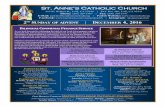 St. Anne’s Catholic Church · 04-12-2016  · las 7:00pm en el Patio cada día empezando el Miércoles, 16 de Diciembre hasta el Jueves, 24 de Diciembre. Estamos en necesidad de