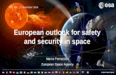 European outlook for safety and security in space · Space Safety and Security Cybersecurity exclusively peaceful purposes Space Safety Safety and Security Applications . Maritime