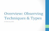 Overview:Observing Techniques&Typesamedling/obstech/obstech_2_telescopes.pdf · Sciencecasesbywavelength Regime& Wavelength(nm)& Approximate& Blackbody& Temperature SomeCommon Sources