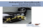 Adoption Handbook - Prison Greyhounds, Inc. · immediately. Walk your dog back and forth in a small area, keeping him on leash. 4 While on leash, let him investigate hazards in your