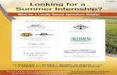Looking for a Summer Internship? · Summer Internship? Fulton FS Work for a Locally Owned Agriculture Retailer The following Ag Retailers are hiring for summer 2016! All INTERNSHIPS