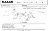 20K - Fifth Wheel Hitch€¦ · If preparing to tow a 5th wheel trailer which you have not rating checked previously, please consult Appendix A of 5th Wheel Kit assembly instructions.