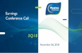 Earnings Conference Callir.marfrig.com.br/Upload/Arquivos/5574_3Q18 Earnings... · 2018-11-06 · 6,453 7,469 2,687 857 (377) 2,045 (576) 3,620 9,140 11,089 3Q17 Volume Price FX Week