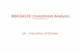 BBK34133 |Investment AnalysisPrice/Earnings Ratio • The growth investor views high P/E ratio stocks as attractive buys and low P/E stocks as flawed, unattractive prospects. • Value
