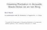 Hawking Radiation in Acoustic Black-Holes on an Ion Ring · Hawking Radiation in Acoustic Black-Holes on an Ion Ring Benni Reznik In collaboration with, B. Horstman, S. Fagnocchi