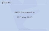 AGM Presentation th May 2013 · AGM Presentation 10th May 2013 . Summary (as of year-end results in February) 2 ... Opening net debt (215.4) (236.2) Closing net debt (192.8) (215.4)