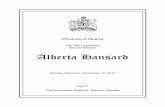 Province of Alberta€¦ · Province of Alberta . The 29th Legislature Second Session . Alberta Hansard . Monday afternoon, December 12, 2016 . Day 61 . The Honourable Robert E. Wanner,