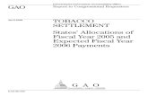 GAO-06-502 Tobacco Settlement: States' …Page 1 GAO-06-502 Tobacco Settlement United States Government Accountability Office Washington, D.C. 20548 A April 11, 2006 Leter Congressional