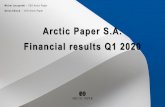 Arctic Paper S.A. Financial results Q1 2020 Documents/Presentations/EN... · • Arctic Paper Group sales Q1 2020 on the level of PLN 813. 9mn (820.6mn) with an EBITDA of PLN 111.8mn