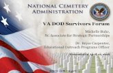VA DOD Survivors Forum - goldstarwives.org · NCA’s Legacy Campaign, and it uses innovative partnerships that to tell Veteran stories by engaging students, educators, and the American