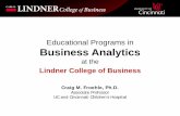 Educational Programs in Business Analytics at the · • Forecasting Loan Loss Rates Using Multivariate Time -Series Models ... Technology Enabled New Inventory Control Policies in