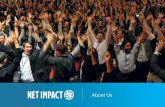 About Us - netimpact.org · 320+ global Chapters Our Chapters 58% Graduate 23% Undergraduate 19% Professional 95% of top 50 MBA programs have a chapter About Our Members 84% say friends