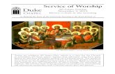 Service of Worship - Duke ChapelNov 03, 2013  · Nunc dimittis Arcus Lord, now lettest thou thy servant depart in peace, according to thy word. For mine eyes have seen thy salvation,