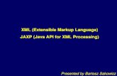 XML (Extensible Markup Language) JAXP (Java API for XML ...neo.dmcs.p.lodz.pl/pps/wyklady2016/java_pai_lecture_9_jaxp.pdf · JAXP (Java API for XML Processing) Presented by Bartosz