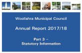 Annual Report 2017/18 - Municipality of Woollahra...Woollahra Municipal Council – Annual Report 2017/18 Part 3 – Statutory Information Part 3 – Statutory Information Page 2 Community