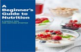 A Beginner’s Guide to Nutrition · — Try sparkling water for more fizz which can decrease soda consumption (if applicable). NUTRITION A beginner’s guide to. EAT FISH Eat fish