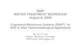INAP WATER TREATMENT WORKSHOP August 8, 2009 · TSDS
