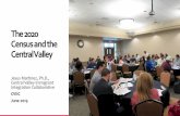 The 2020 Census and the Central Valley• In absence of other leadership, lack of funding for CV organizations interested in Census work • Helped support Census coalitions/Complete