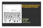 Intraspecific Competition - University of North Carolina ...people.uncw.edu/borretts/courses/bio366/lectures/previews/08-Intra... · Ecology Bio 366 S.R. Borrett . Learning Objectives
