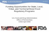 Funding Opportunities for State, Local, Tribal, and Territorial Retail … · 2016-05-19 · Cooperative Agreement with AFDO Category 1 – Small Projects Category 2 – Moderate