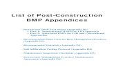 List of Post-Construction BMP Appendices · List of Post-Construction BMP Appendices − Stormwater BMP Fact Sheets (Appendix D1) o Part 1: Nonstructural BMPs for LID Approach o Part