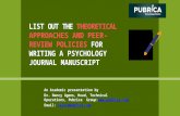 List out the theoretical approaches and peer-review policies for writing a psychology manuscript - Pubrica