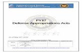FY17 Defense Appropriation s Acts - National Guard Bureau · FY17 . Defense Appropriation s Acts . As of May 31 st, 2016 . Status of Appropriations Bills . Passed in Committee Passed