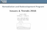 Issues & Trends 2016 · 3.08.2016  · Remediation and Redevelopment Program Issues & Trends 2016 June 1, 2016 12:00 p.m. – 1:00 p.m. Dial: 1-855-947-8255 Passcode: 6612 745#
