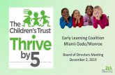 Early Learning Coalition Miami-Dade/Monroe · Early Learning Coalition Miami-Dade/Monroe Board of Directors Meeting December 2, 2019