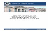 Progress Report on the Department of Justice's ...This progress report examines DOJ’s efforts to implement and comply with PREA since publication of the Standards on June 20, 2012.