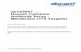 Membrane (174 Targets) ab193657 – Antibody Array - Human ......Version 2 Last Updated 30 October 2019 Instructions for Use For the simultaneous detection of 174 Human Cytokine proteins