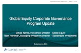 Global Equity Corporate Governance Program Update · Global Equity Corporate Governance Program • Looking Back – 2018 Proxy Season Outcomes • Looking Ahead – 2019 Proxy Season