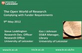 The Open World of Research · 2012-05-09 · •Open access to articles on increased readership by 250% ... – Papers, theses, reports etc deposited in repositories •Open access