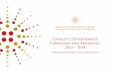 Capacity Development Strategies and Priorities 2013 – 2018 · Foundation’s role and priorities in funding, designing, and delivering professional development opportunities to