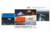HIGHMAST - Bajaj Electricals...Mast Ref. Height (m) Bottom A/F (mm) Top A/F (mm) Plate thickness (mm) PCD (mm) Foundation Bolt* Luminary Capacity** 55m/s 50m/s 47m/s 44m/s 39m/s BMRLMW11
