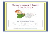 Scavenger Hunt List Ideas - Theme Party Queen · Mall Scavenger Hunt -A mall scavenger hunt involves participants searching the mall for unique list items. We recommend choosing one
