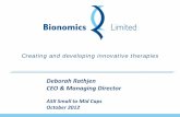 Creating and developing innovative therapies · BNC210 and ET101, its licensing agreement with Ironwood Pharmaceuticals, its acquisition of Eclipse Therapeutics, drug discovery programs