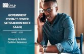 GOVERNMENT CONTACT CENTER SATISFACTION INDEX (GCCSI) · The Government Contact Center Satisfaction Index (GCCSI) is now 64, as measured on a 0-100 scale, up slightly from 2019 and.