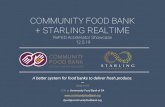 COMMUNITY FOOD BANK + STARLING REALTIME · COMMUNITY FOOD BANK + STARLING REALTIME ReFED Accelerator Showcase 12.5.19 A better system for food banks to deliver fresh produce. —