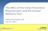 The ABCs of the Initial Preventive Physical Exam and the ... · Initial preventive physical examination; face-to-face visit, services limited to new beneficiary during the first 12
