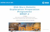 ESA Mars Robotic Exploration Preparation Programme MREP-2robotics.estec.esa.int/.../Astra2013/Presentations/... · ESA UNCLASSIFIED – For Official Use P. Falkner, SRE -FP, ASTRA