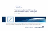 Transformation in China: New Opportunities and Challenges - Treasury … · Treasury Mgmt Receivables Outsourcing Cash Flow Projections Payables Outsourcing. China Best Practices.