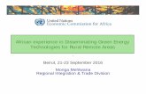 African experience in Disseminating Green Energy Technologies for Rural … · 2016-09-27 · African experience in Disseminating Green Energy Technologies for Rural Remote Areas